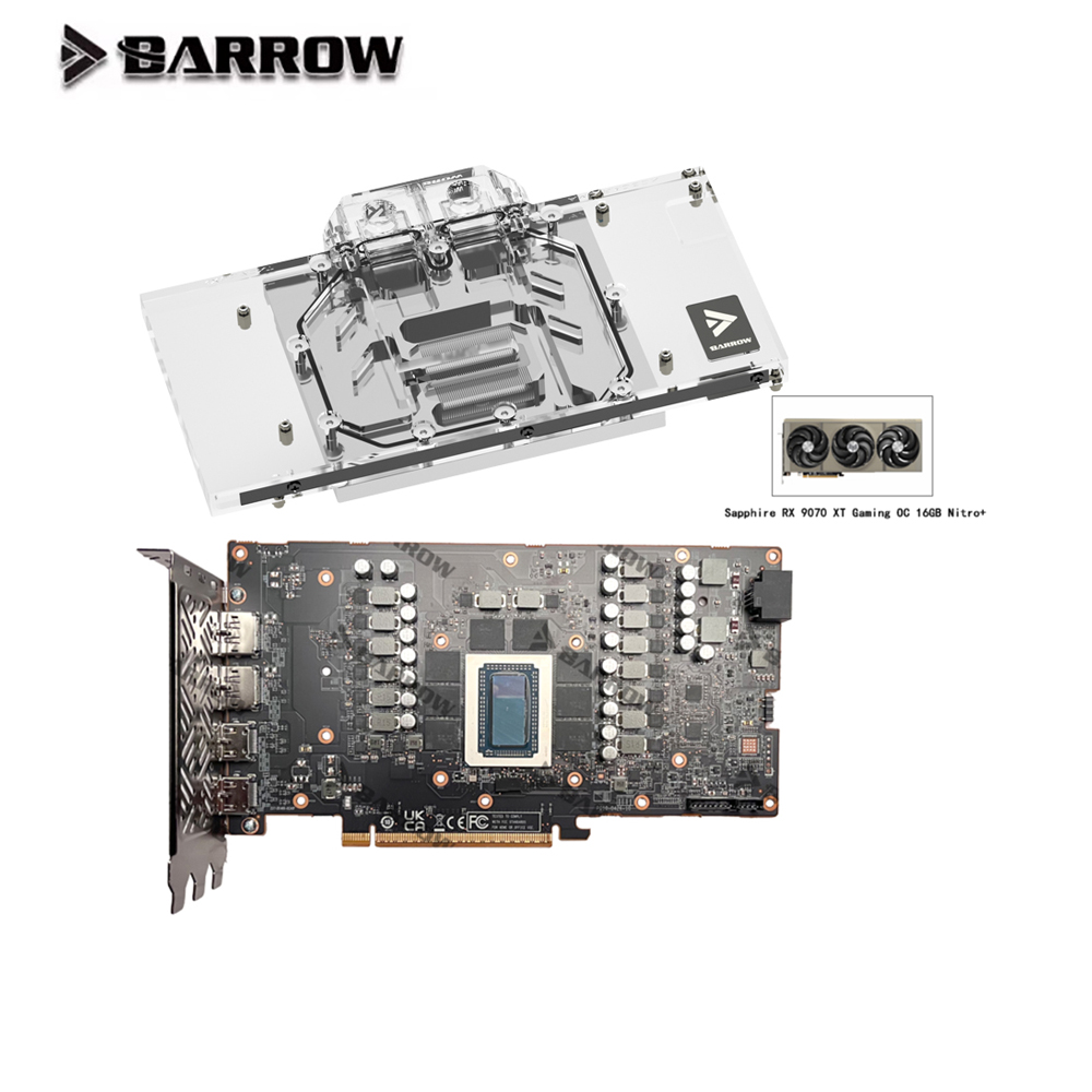 Rx 9070 Xt - Barrow GPU Water Block For Sapphire