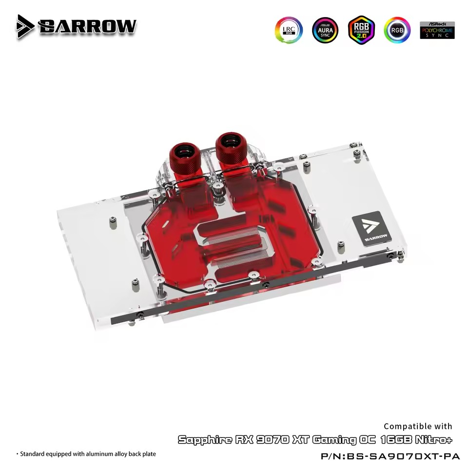 Barrow GPU Water Block For Sap - Rx 9070 Xt review and price