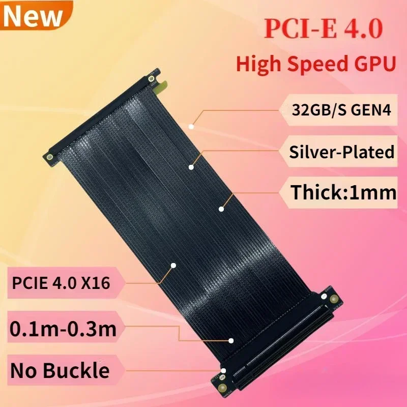 Silver-Plated Single Reverse 1 - Itx Gpu Riser Pcie 4.0 16X review and price