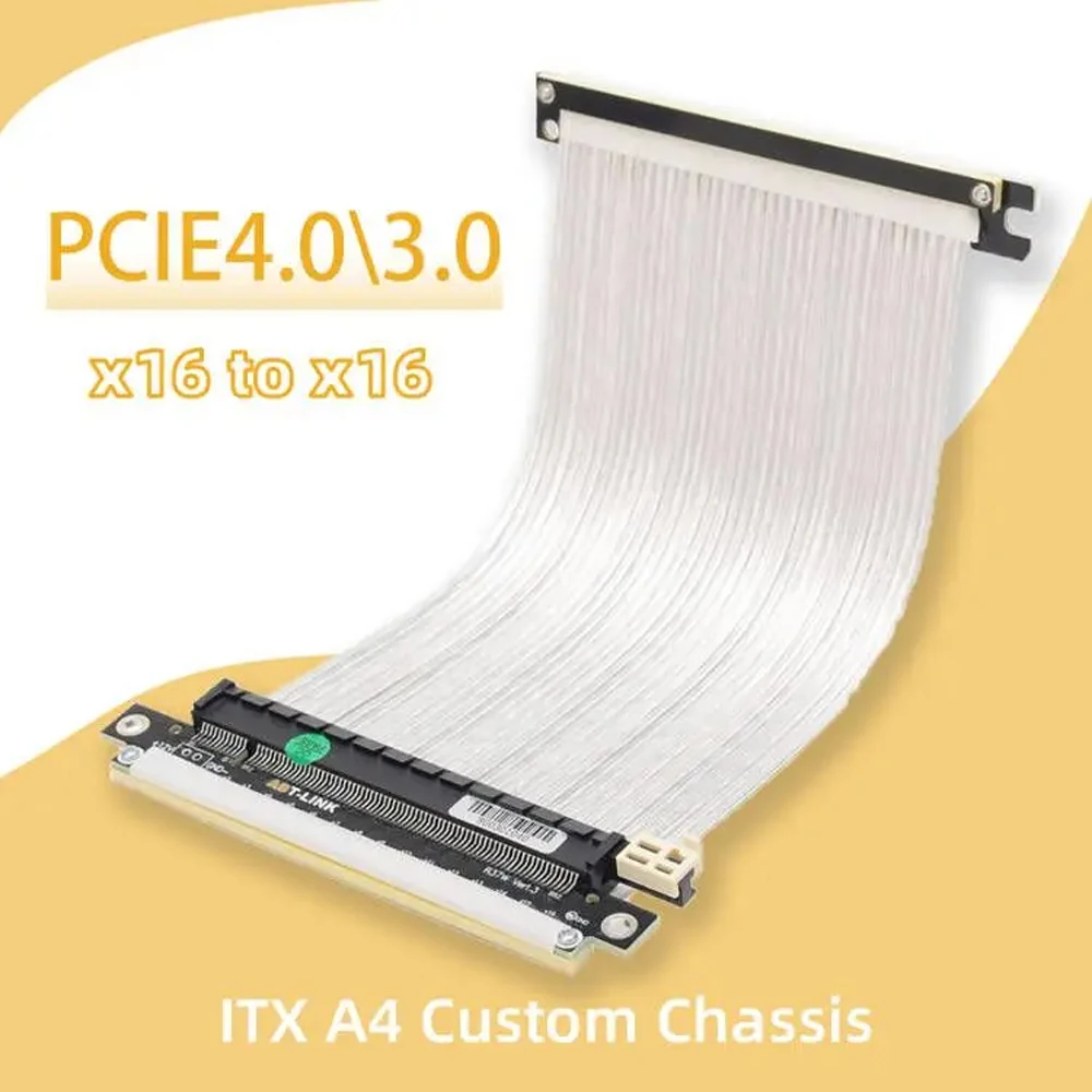 Silver White Reverse PCIE 4.0  - Itx Gpu Riser Pcie 4.0 16X review and price