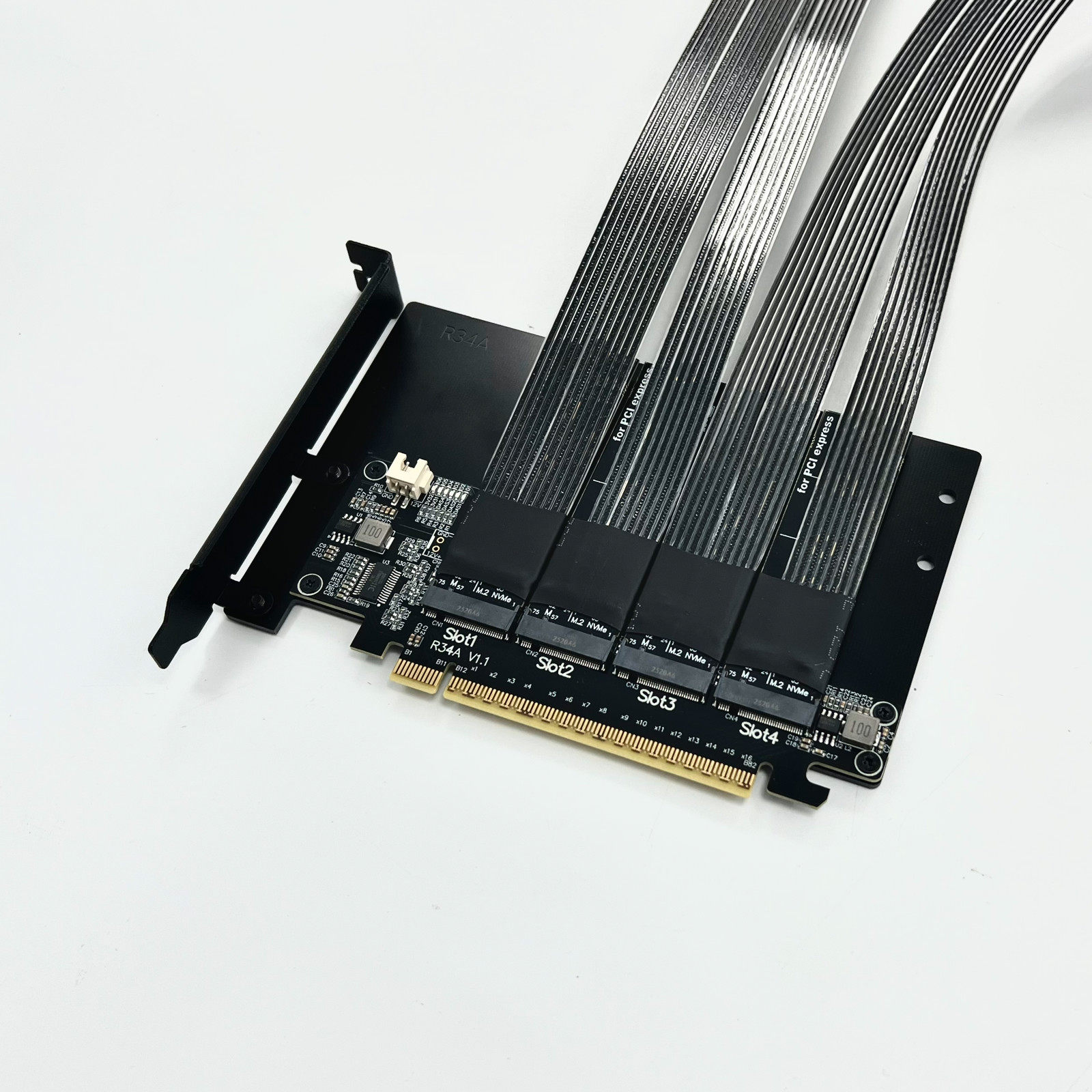 PCIe 5.0 X16 4*M.2 NVMe To X8  - Pcie 5.0 Gpu Riser Cable review and price
